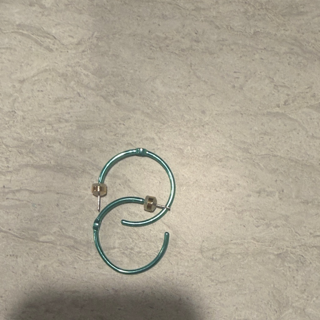 Never Worn Elegant Blue Hoop Earrings